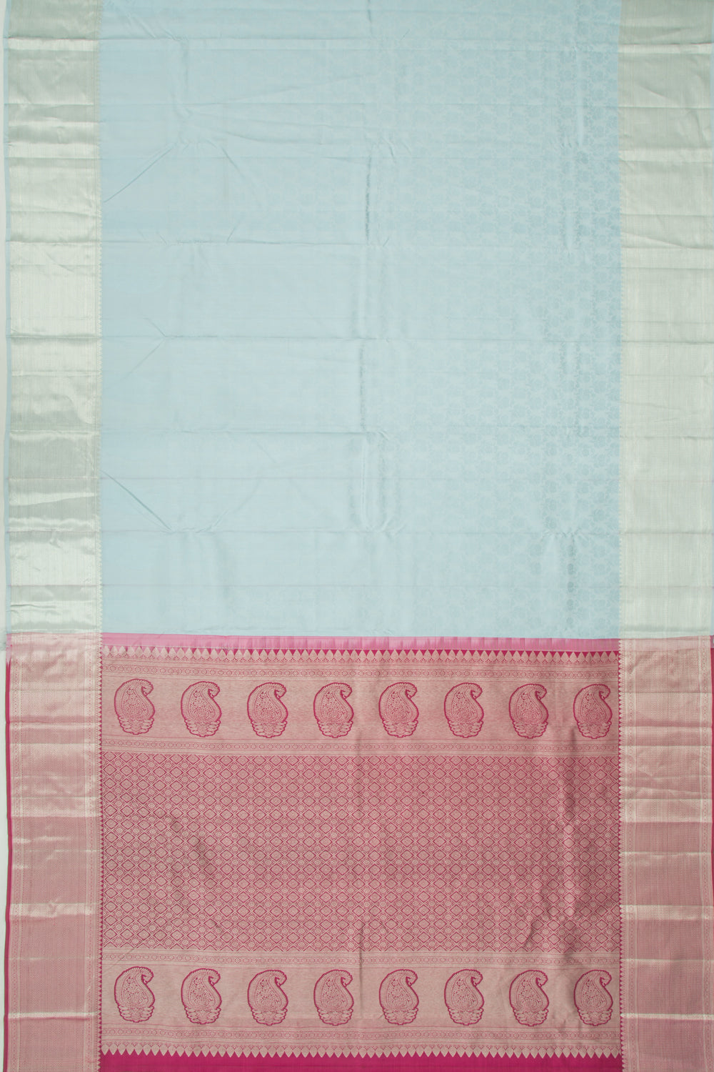 Kanchipuram Silk Jacquard Ice Blue Saree