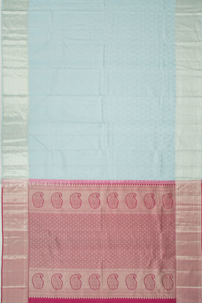 Kanchipuram Silk Jacquard Ice Blue Saree