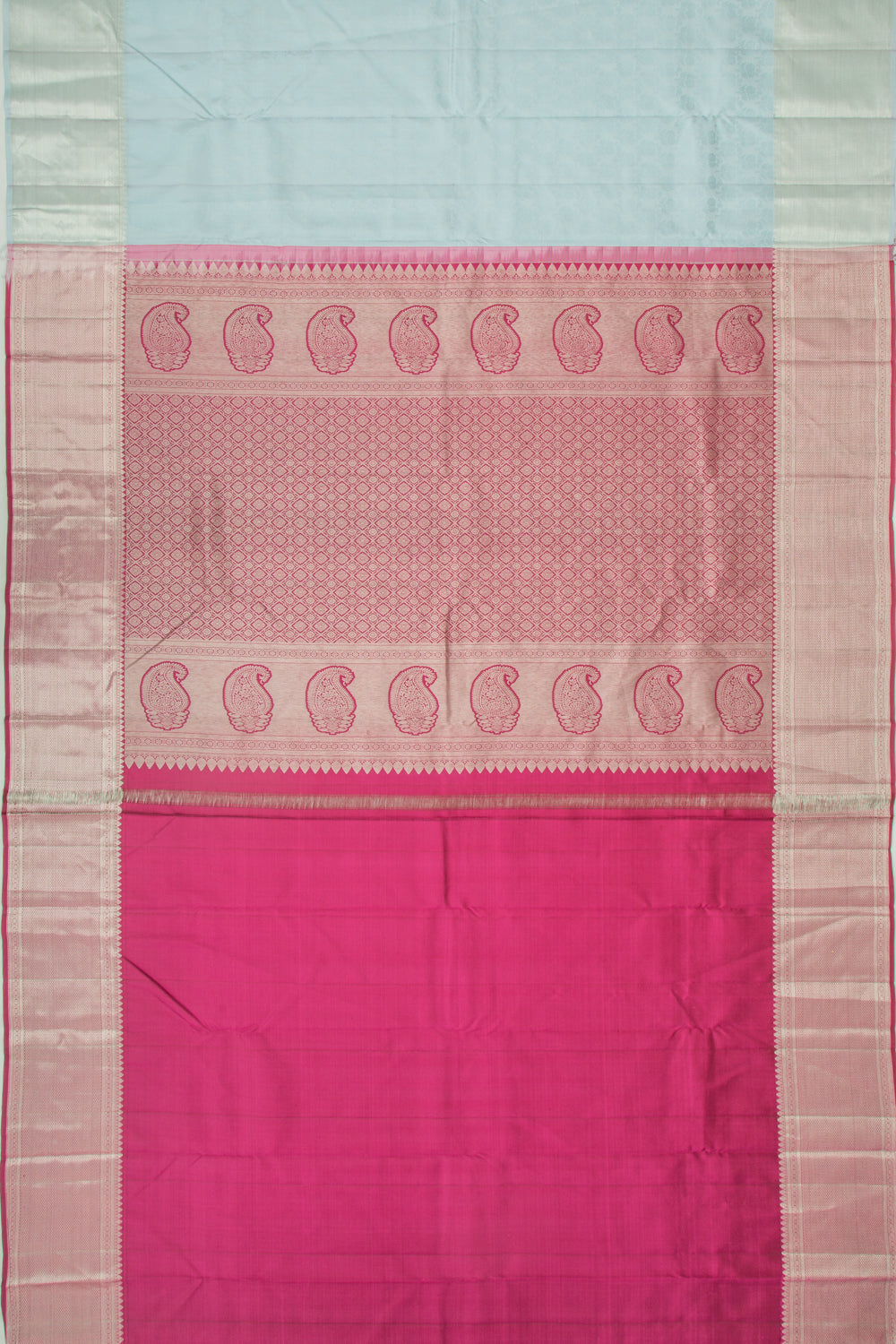 Kanchipuram Silk Jacquard Ice Blue Saree