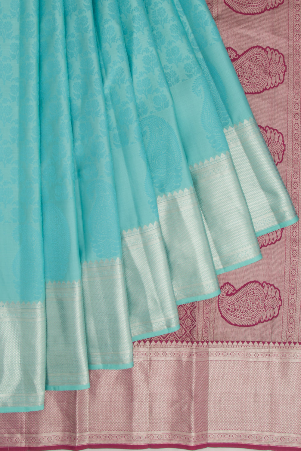 Kanchipuram Silk Jacquard Blue Saree