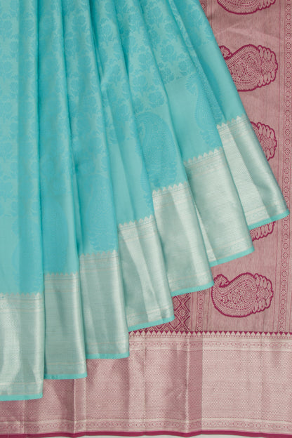 Kanchipuram Silk Jacquard Blue Saree