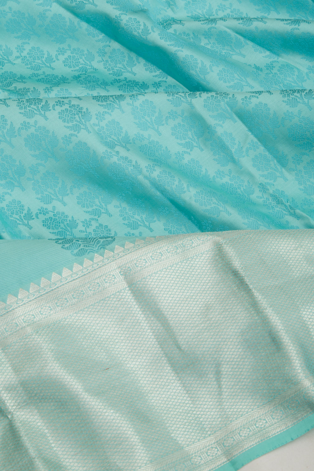 Kanchipuram Silk Jacquard Blue Saree
