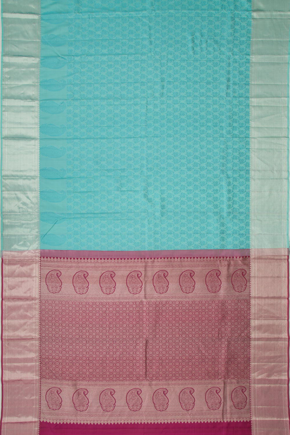 Kanchipuram Silk Jacquard Blue Saree