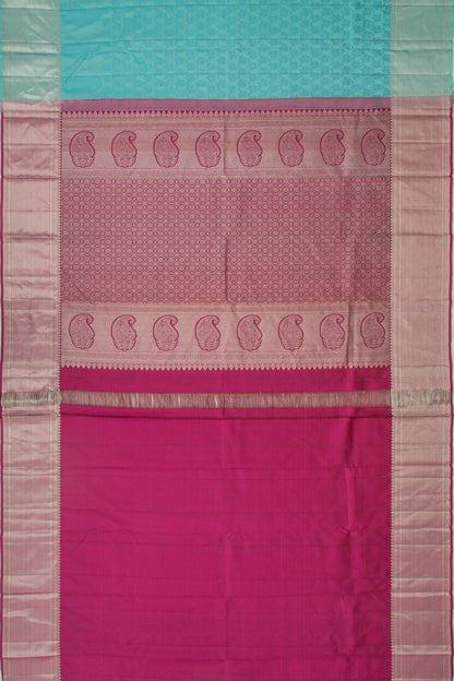 Kanchipuram Silk Jacquard Blue Saree