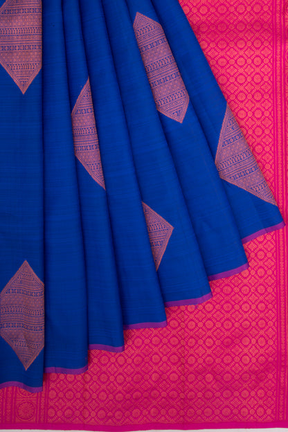 Kanchipuram Silk Butta Dark Blue Saree