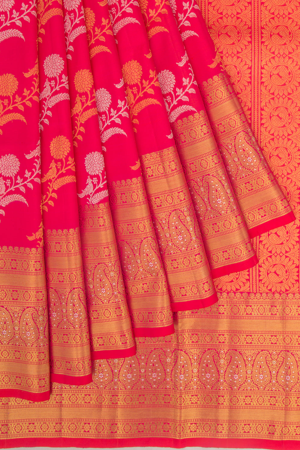 Kanchipuram Silk Jaal Pink Saree