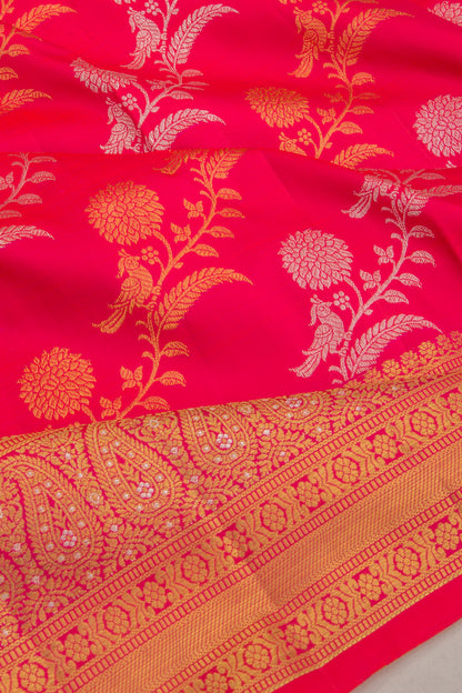 Kanchipuram Silk Jaal Pink Saree