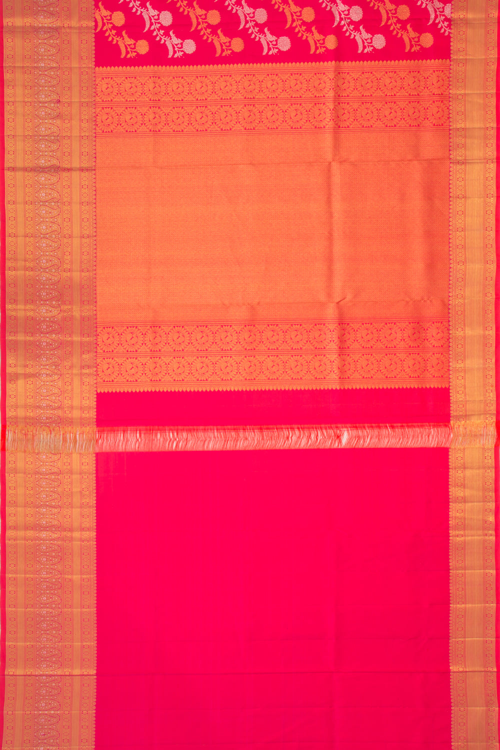 Kanchipuram Silk Jaal Pink Saree