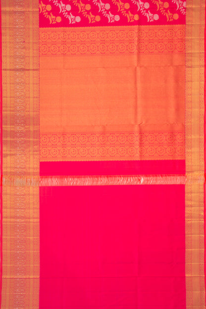 Kanchipuram Silk Jaal Pink Saree