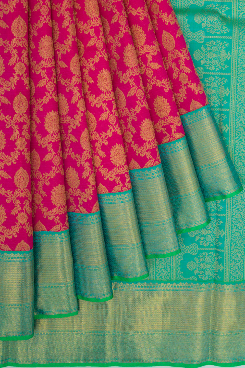 Kanchipuram Silk Jaal Pink Saree