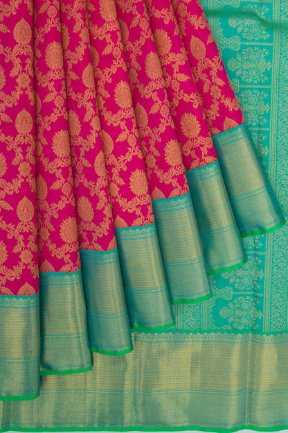 Kanchipuram Silk Jaal Pink Saree