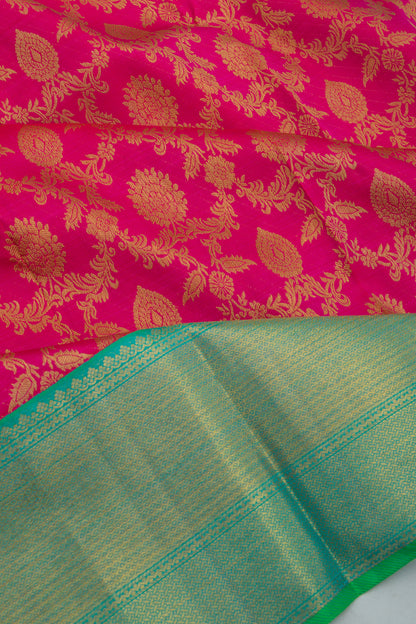 Kanchipuram Silk Jaal Pink Saree