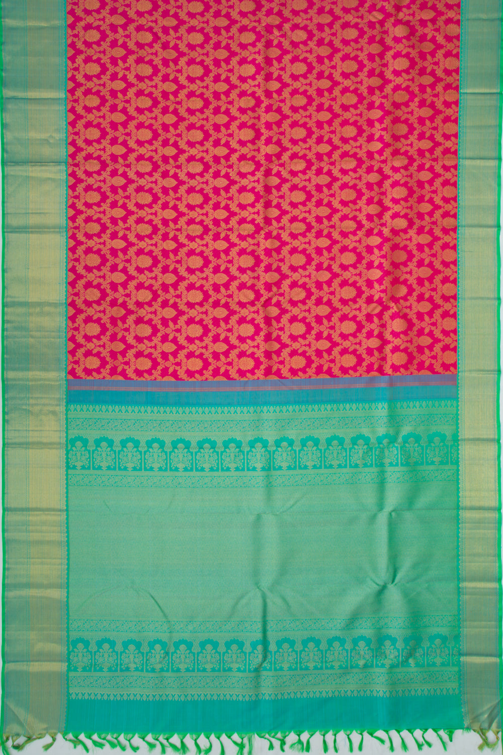 Kanchipuram Silk Jaal Pink Saree