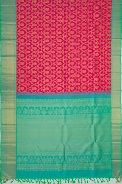 Kanchipuram Silk Jaal Pink Saree