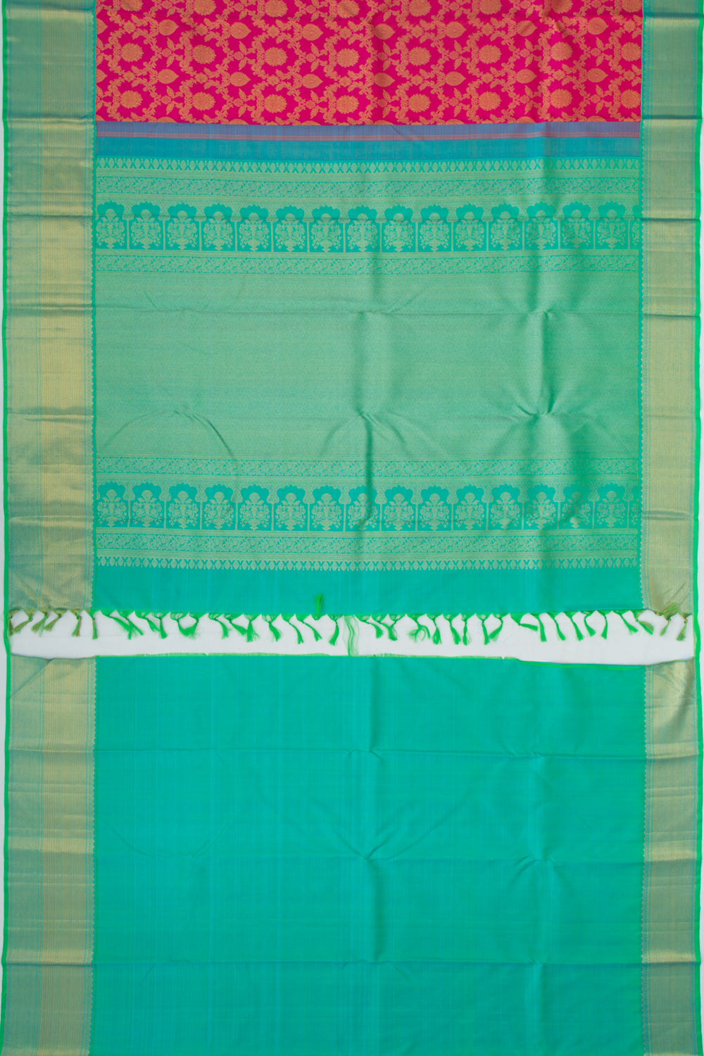 Kanchipuram Silk Jaal Pink Saree