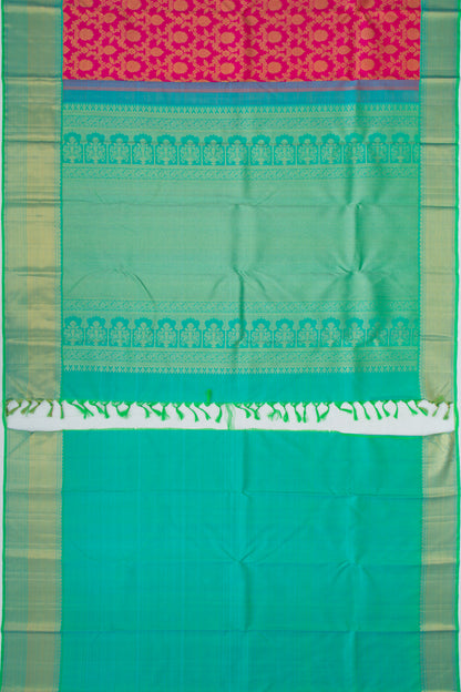 Kanchipuram Silk Jaal Pink Saree