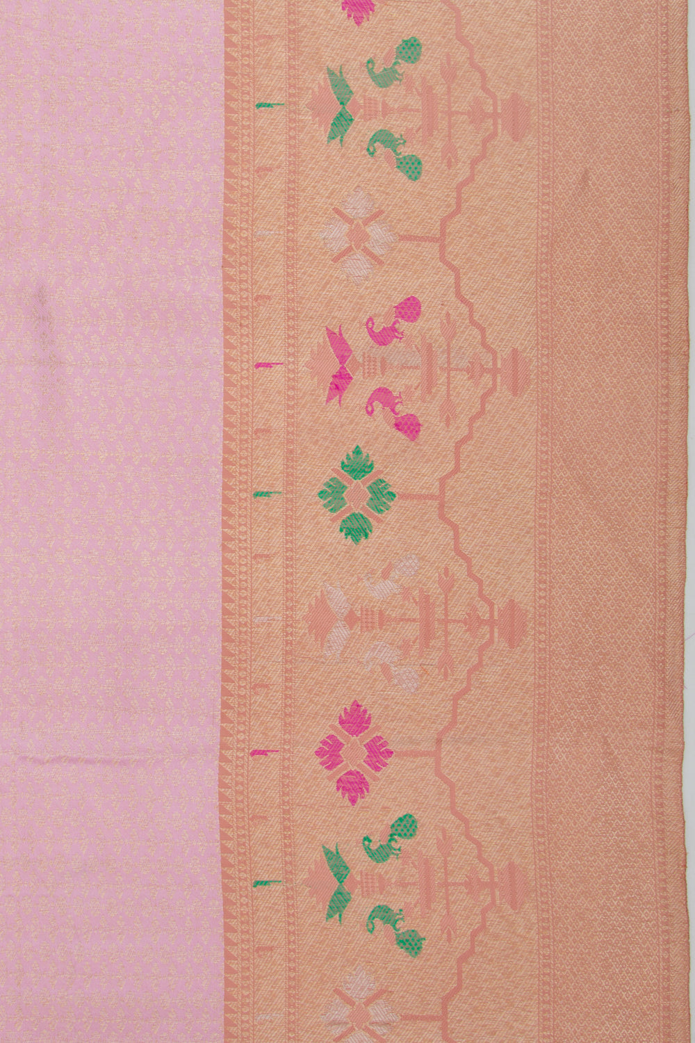 Kanchipuram Silk Brocade Baby Pink Saree