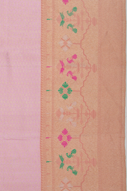 Kanchipuram Silk Brocade Baby Pink Saree