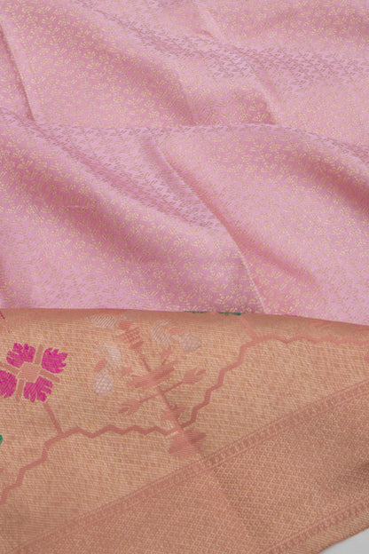 Kanchipuram Silk Brocade Baby Pink Saree