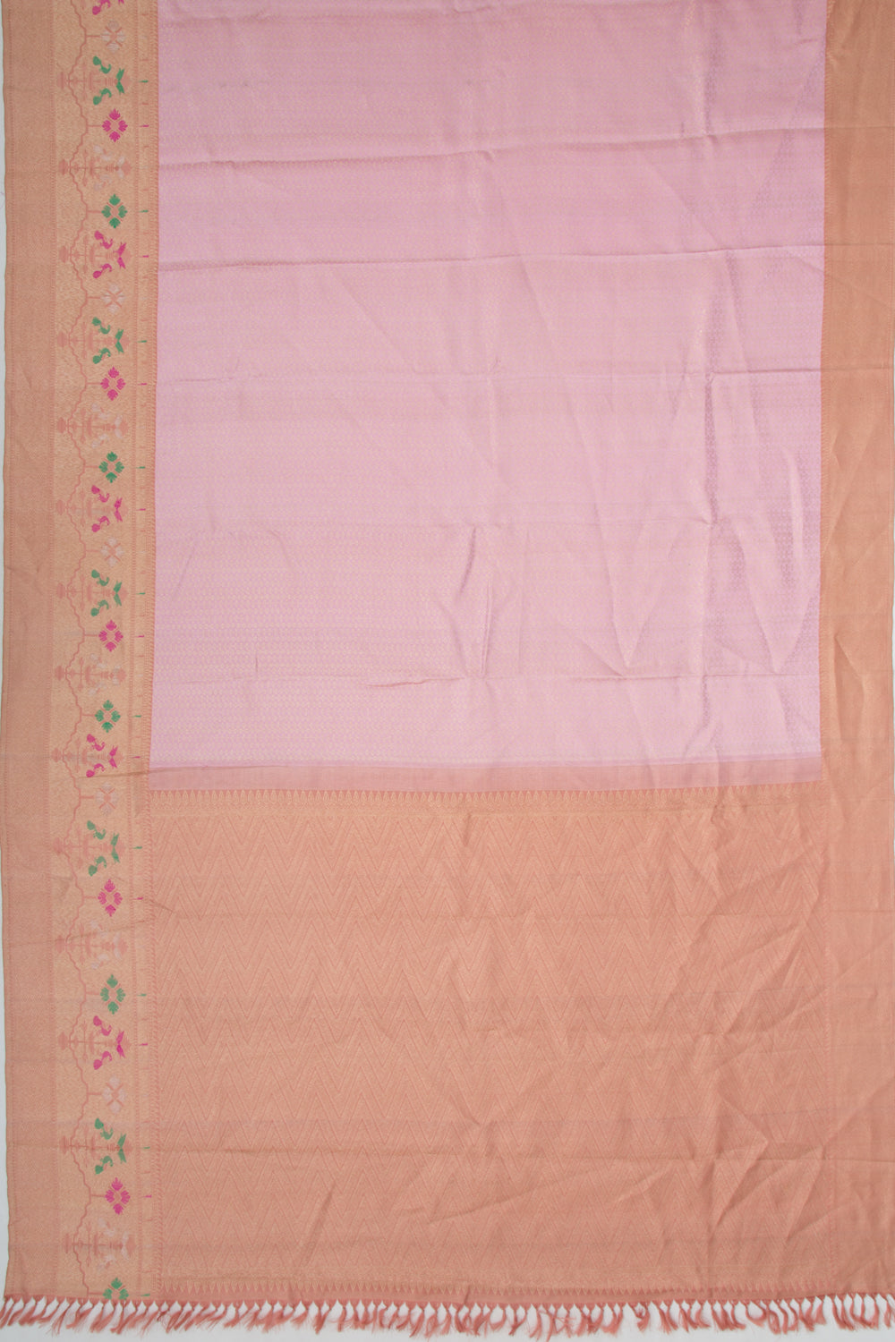 Kanchipuram Silk Brocade Baby Pink Saree