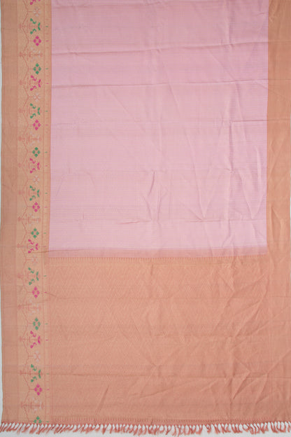 Kanchipuram Silk Brocade Baby Pink Saree