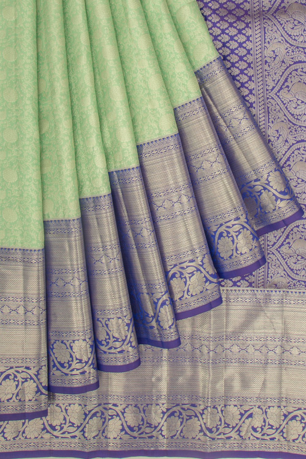 Taranga Kanchi Silk Brocade Pastel Green Saree