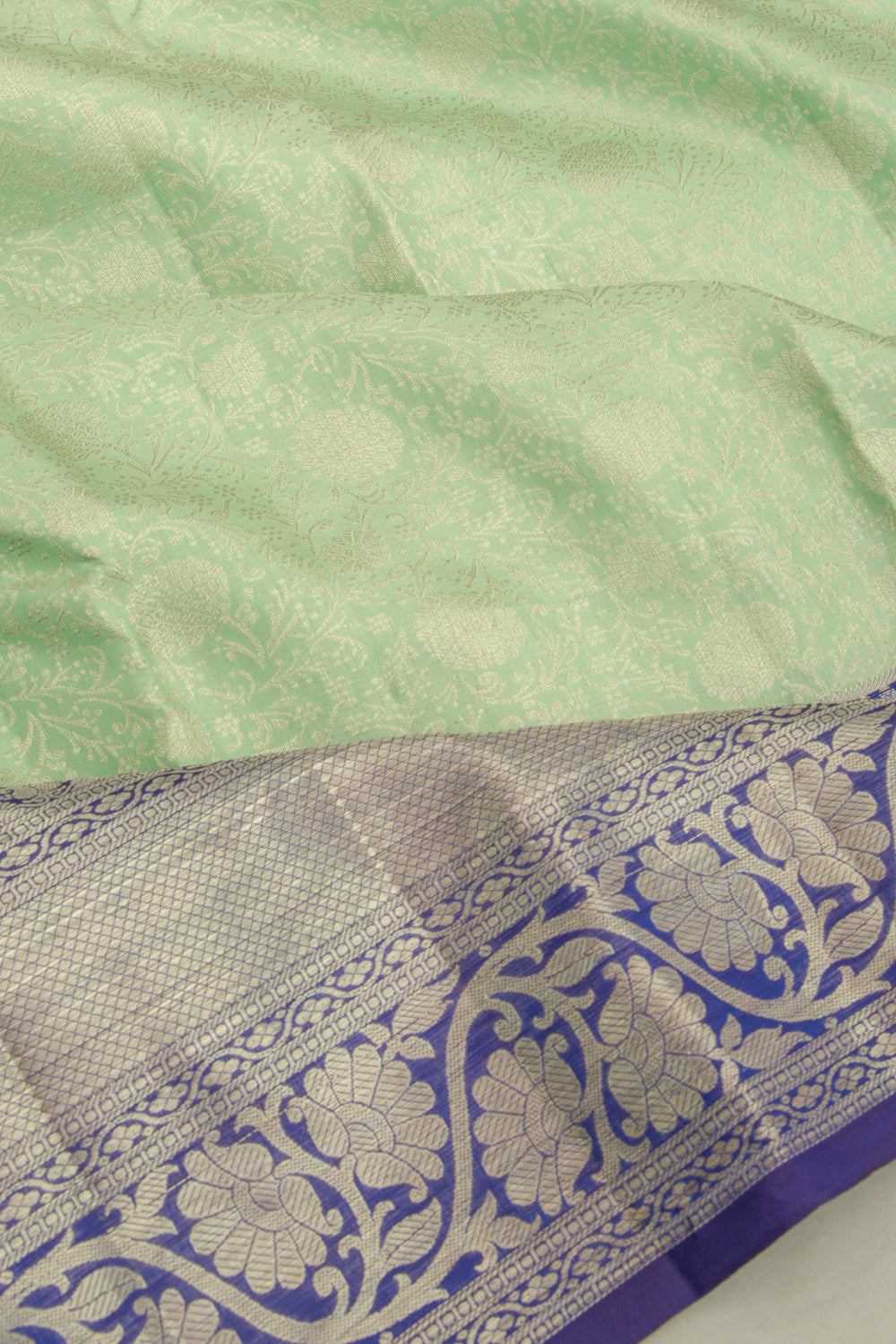 Taranga Kanchi Silk Brocade Pastel Green Saree