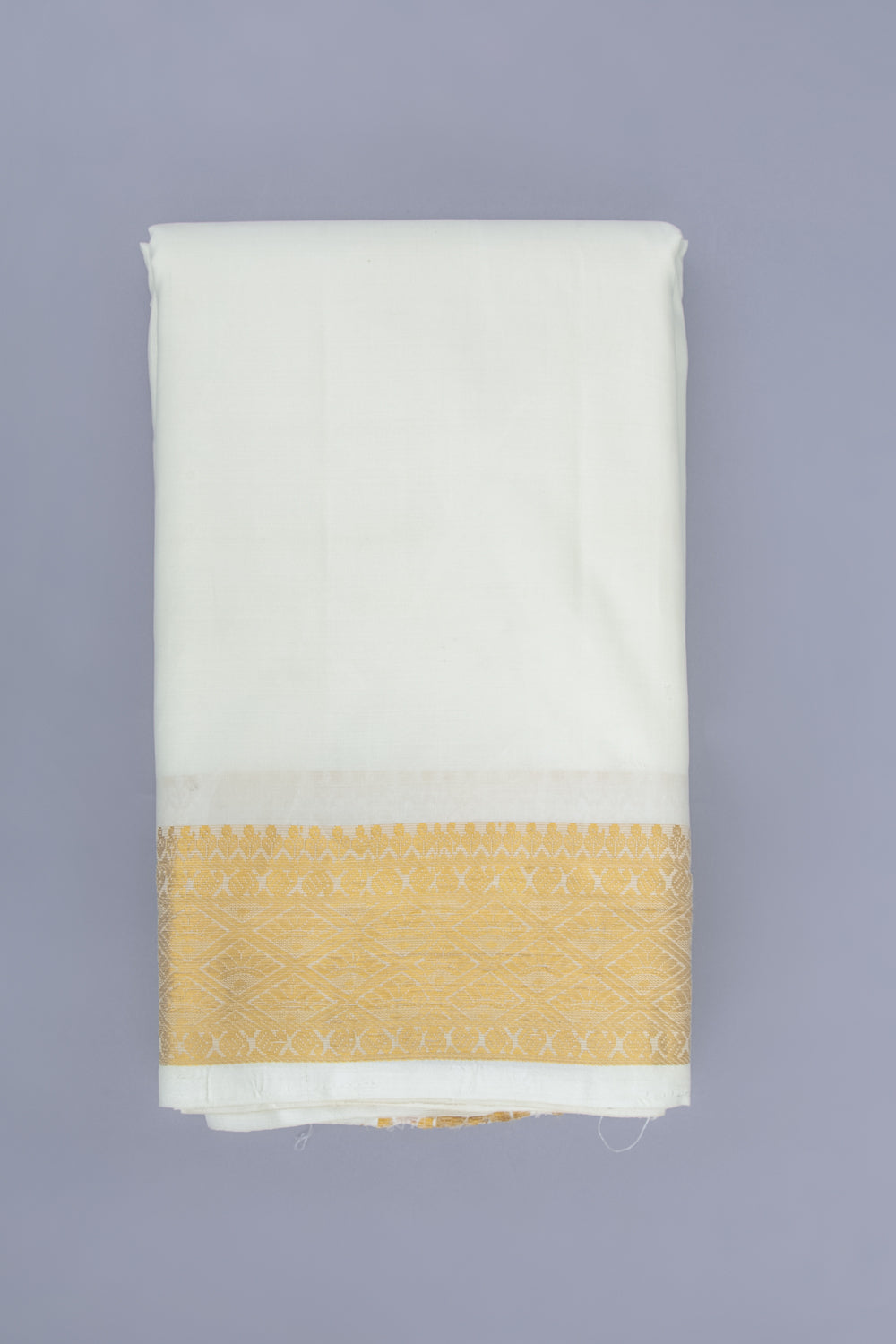 Kanchipuram Silk Plain White Dhoti 8X3 Muzham