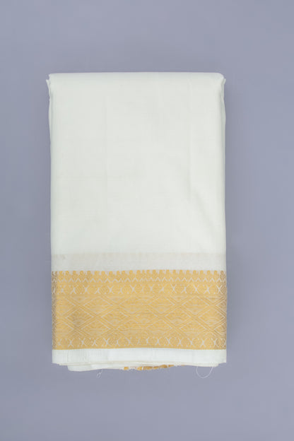 Kanchipuram Silk Plain White Dhoti 8X3 Muzham