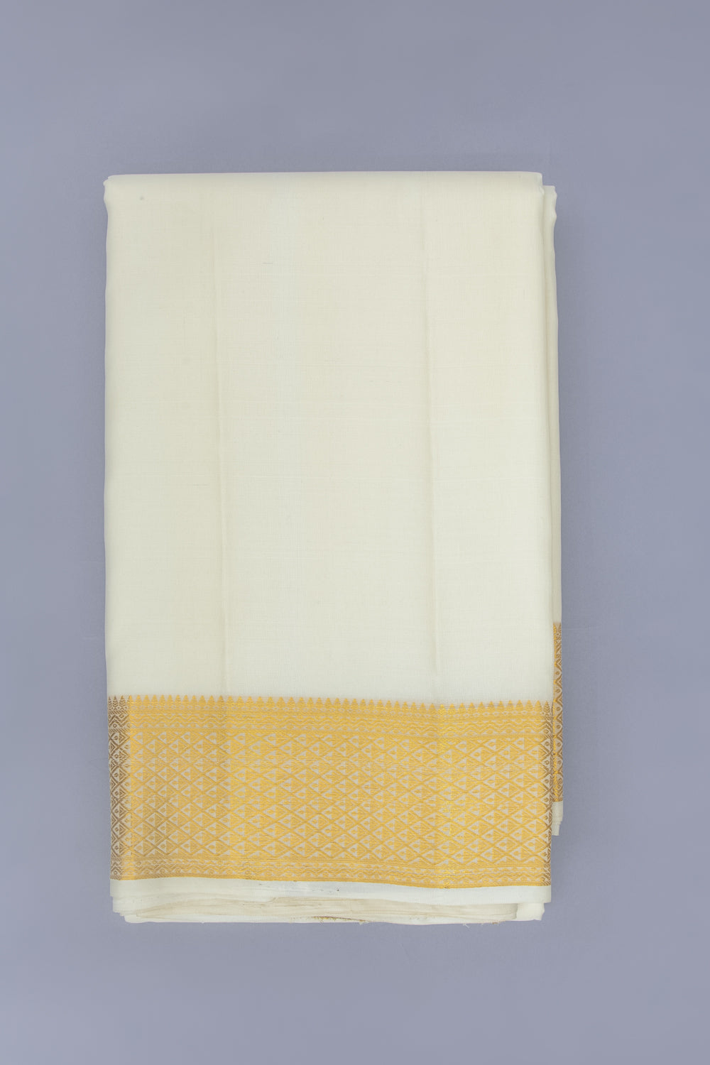 Kanchipuram Silk Plain White Dhoti 9X3 Muzham