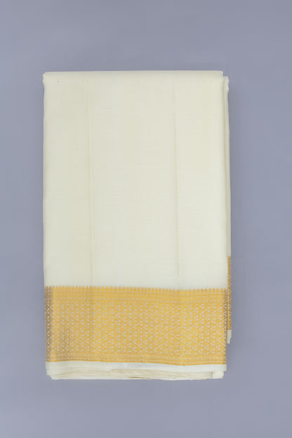 Kanchipuram Silk Plain White Dhoti 9X3 Muzham