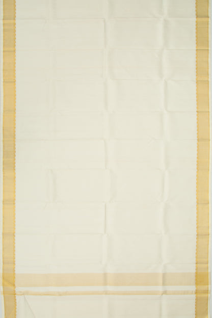 Kanchipuram Silk Plain White Dhoti 9X3 Muzham