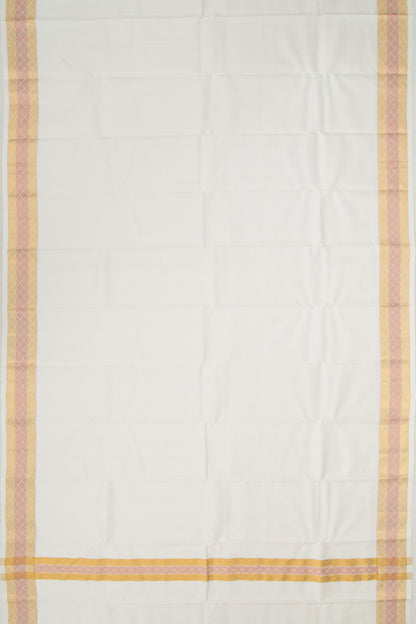Kanchipuram Silk Plain White Dhoti 7X3 Muzham