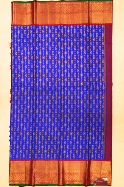 Kanchipuram Silk Brocade Royal Blue Saree