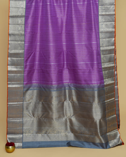 Kanchipuram Silk Brocade Lavender Saree