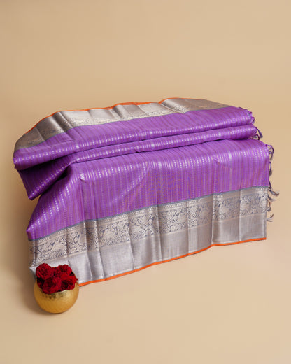 Kanchipuram Silk Brocade Lavender Saree