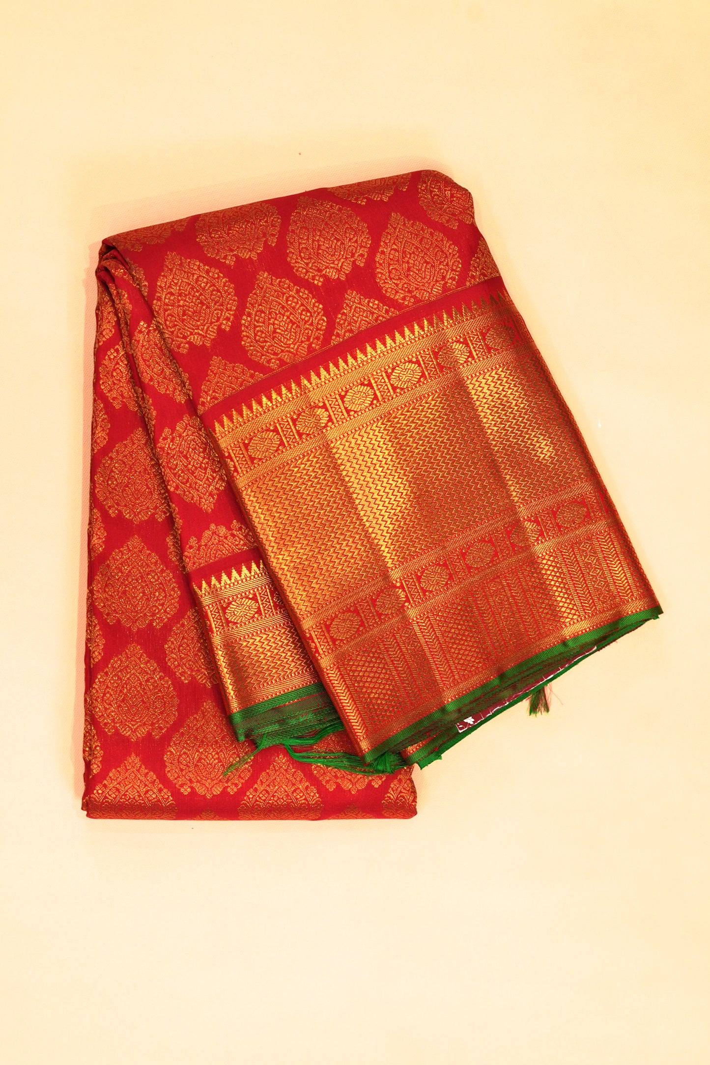 Kanchipuram Silk Brocade Red Saree