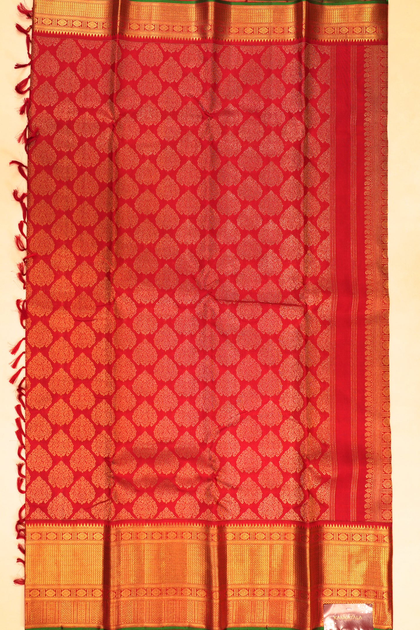 Kanchipuram Silk Brocade Red Saree