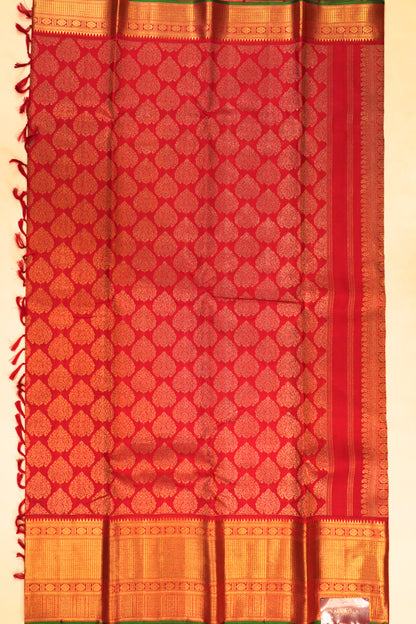 Kanchipuram Silk Brocade Red Saree