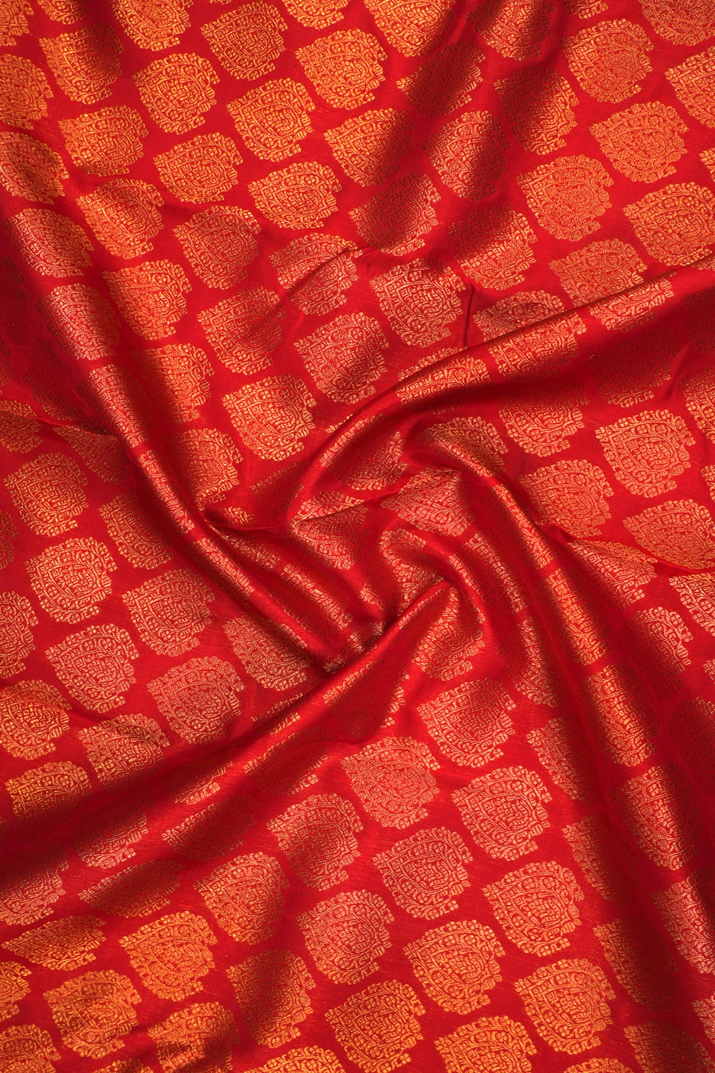 Kanchipuram Silk Brocade Red Saree