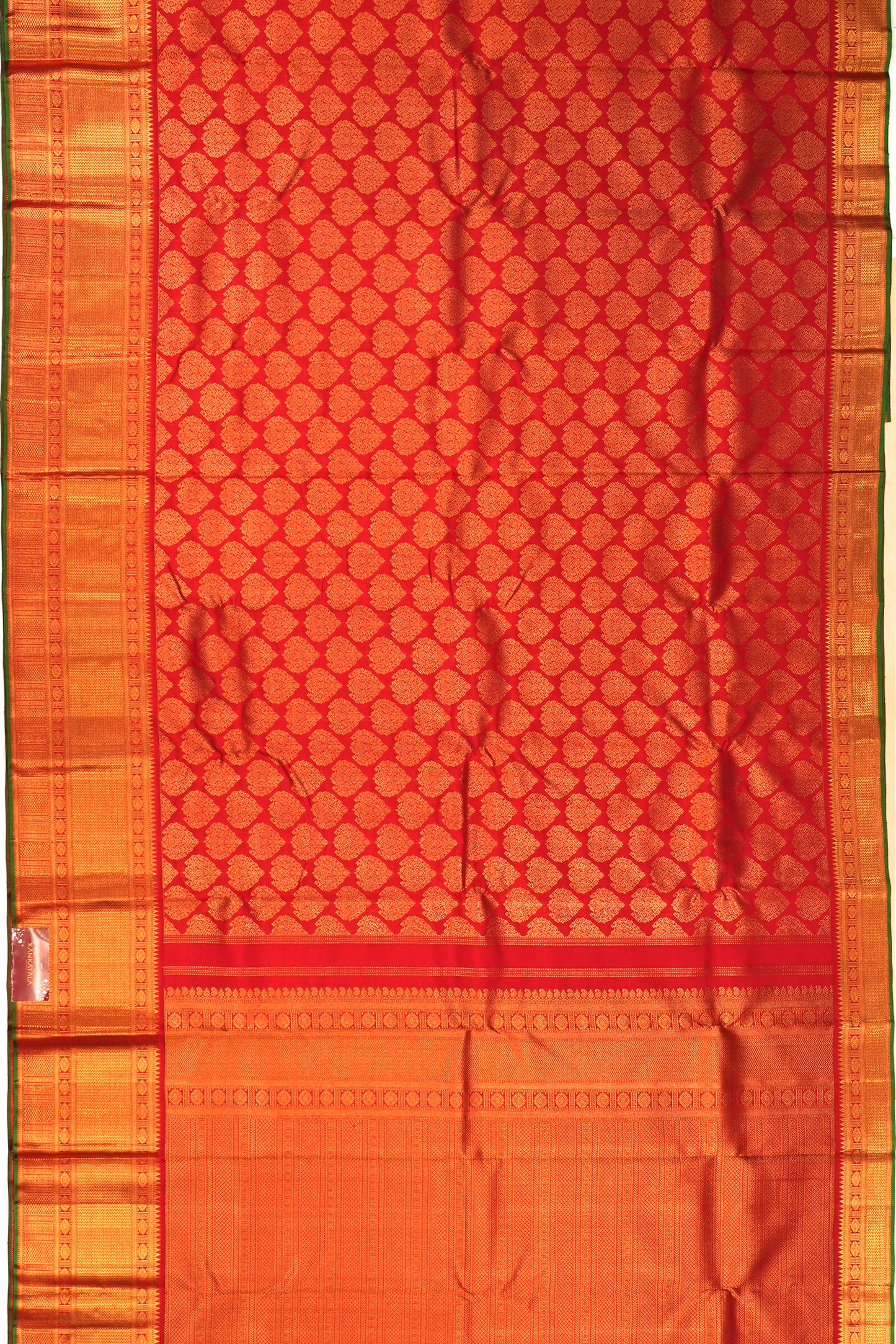 Kanchipuram Silk Brocade Red Saree