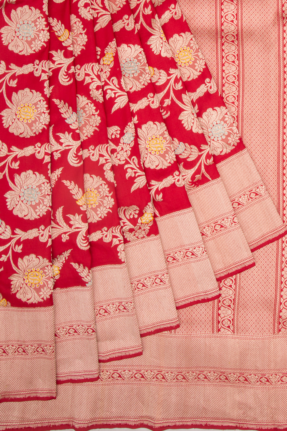 Banarasi Silk Kadwa Jaal Red Saree