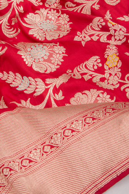 Banarasi Silk Kadwa Jaal Red Saree