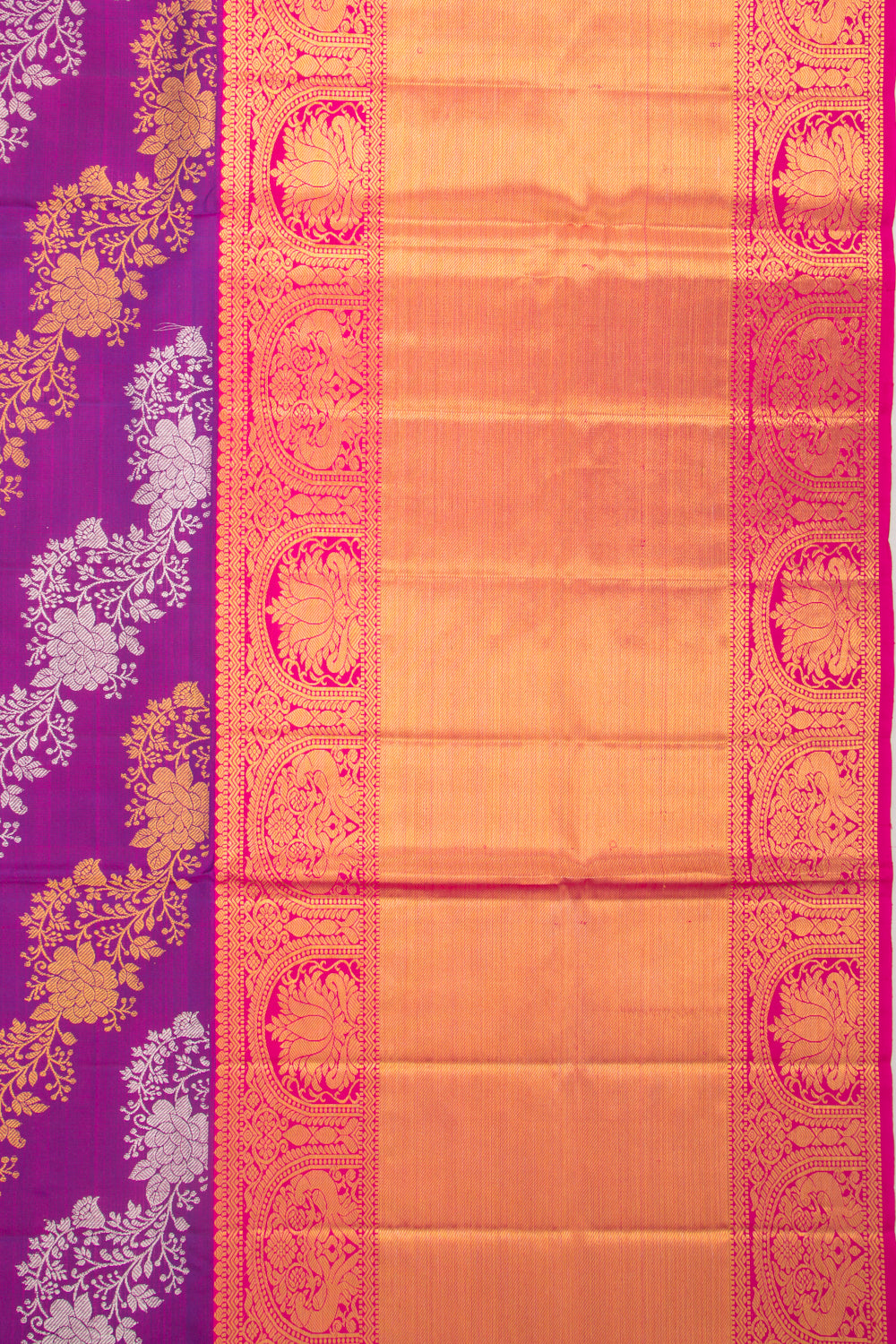 Kanchipuram Silk Brocade Purple Saree