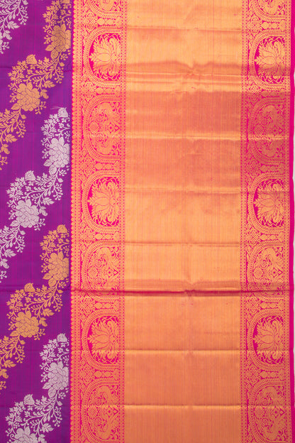 Kanchipuram Silk Brocade Purple Saree