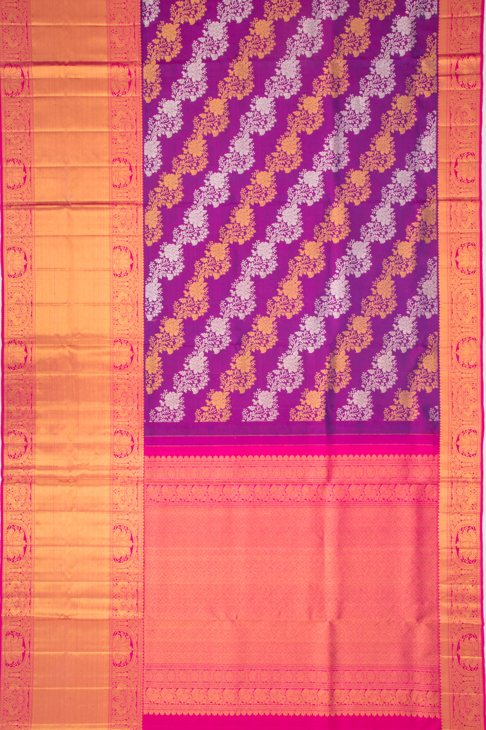 Kanchipuram Silk Brocade Purple Saree