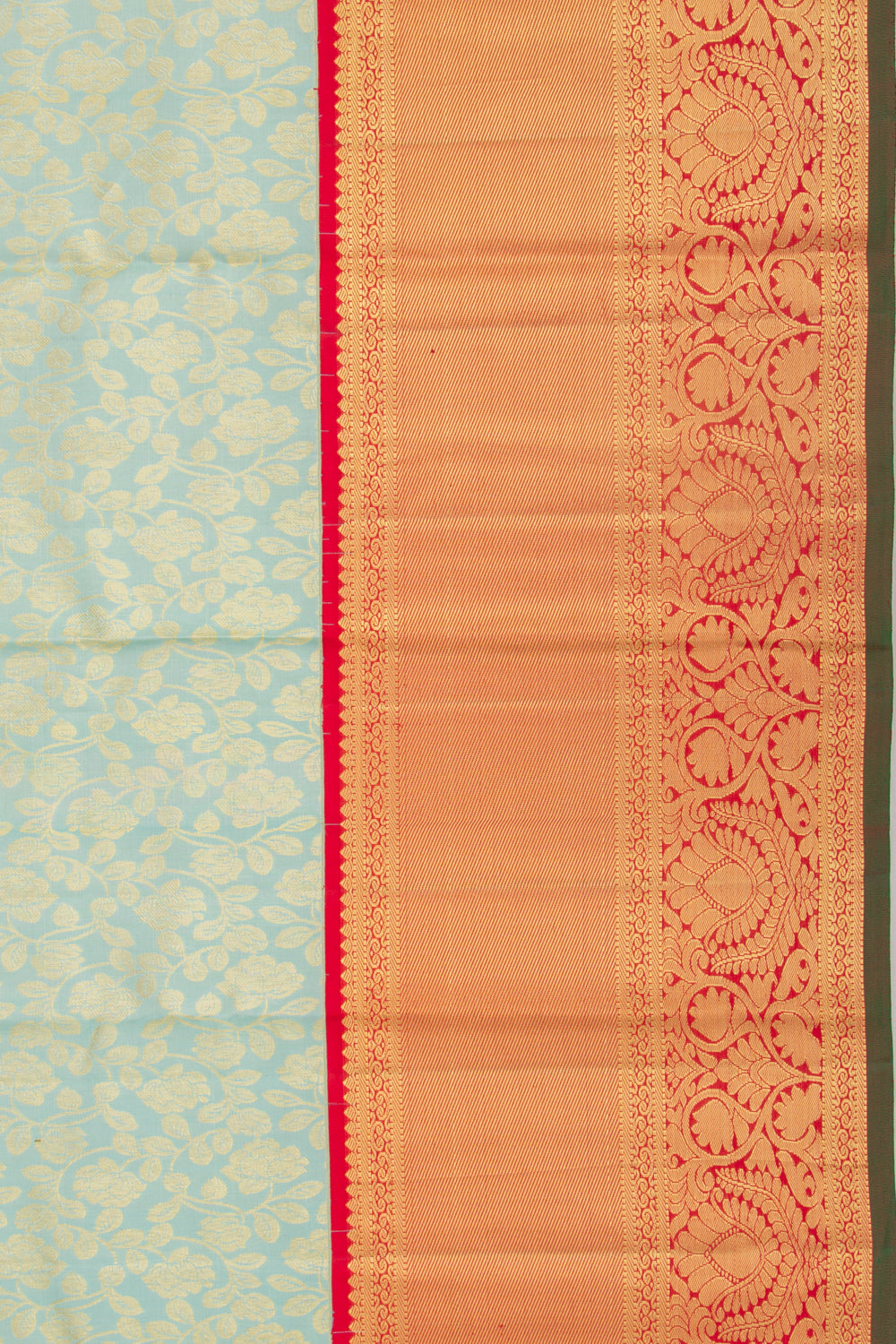 Kanchipuram Silk Jaal Sky Blue Saree