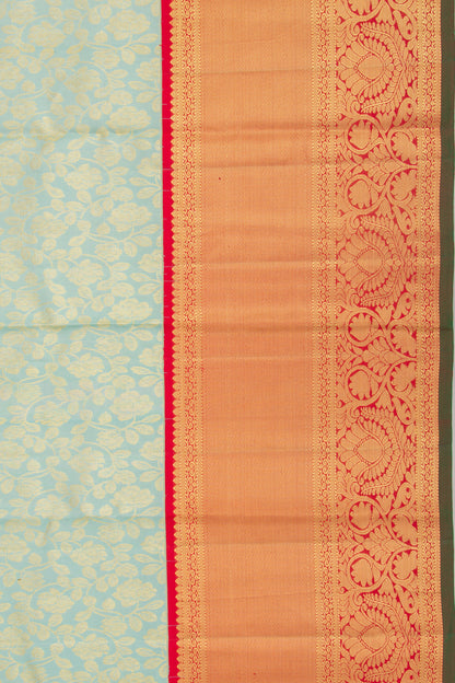Kanchipuram Silk Jaal Sky Blue Saree