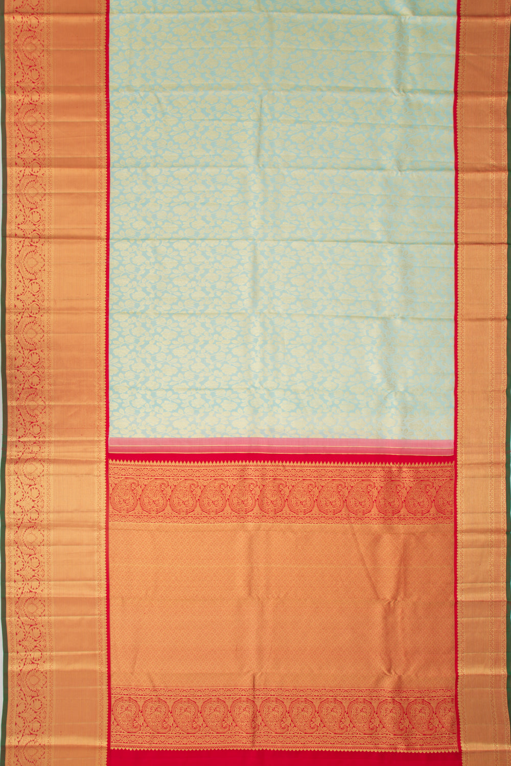 Kanchipuram Silk Jaal Sky Blue Saree