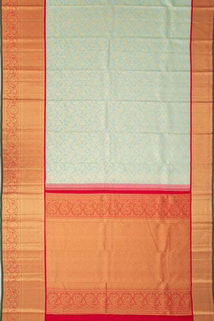 Kanchipuram Silk Jaal Sky Blue Saree